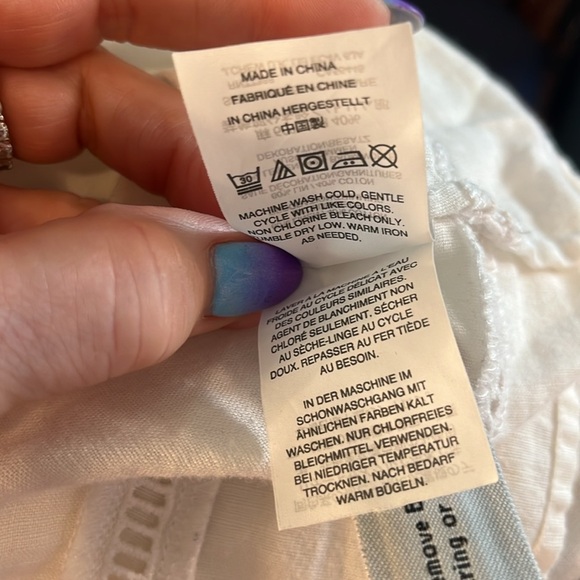 J Crew Dress CoverUp White w Pompoms Linen Blend Embroidered Trim Size Small - Picture 11 of 11